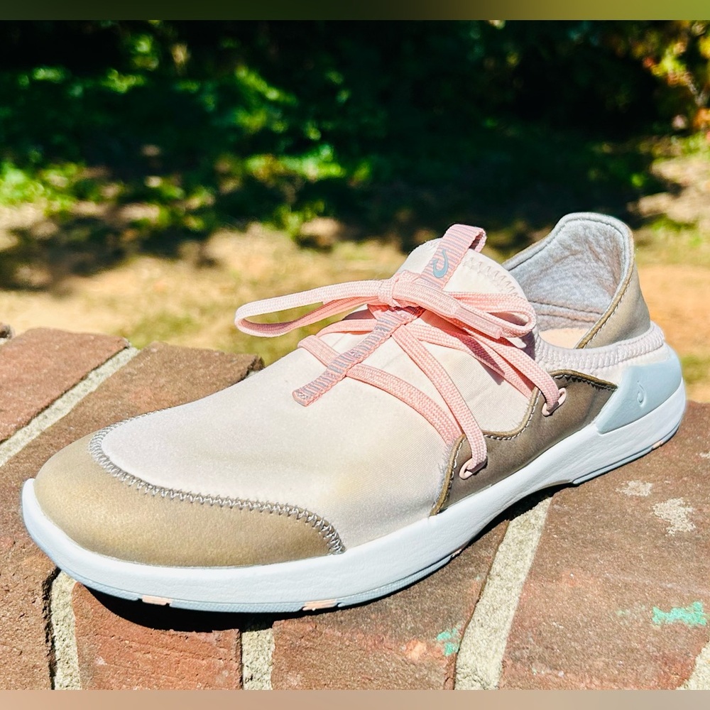 OLUKAI Pearl Blush/Pale Grey Miki Li Slip On Shoes Sneakers | Women's Size 7 - Picture 5 of 11